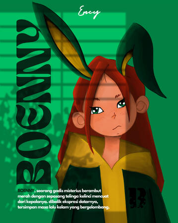 Original character illustration called Boenny with cartoon style drawing